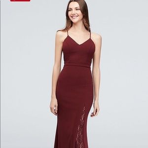 David’s Bridal Lace Racerback Mermaid Gown
